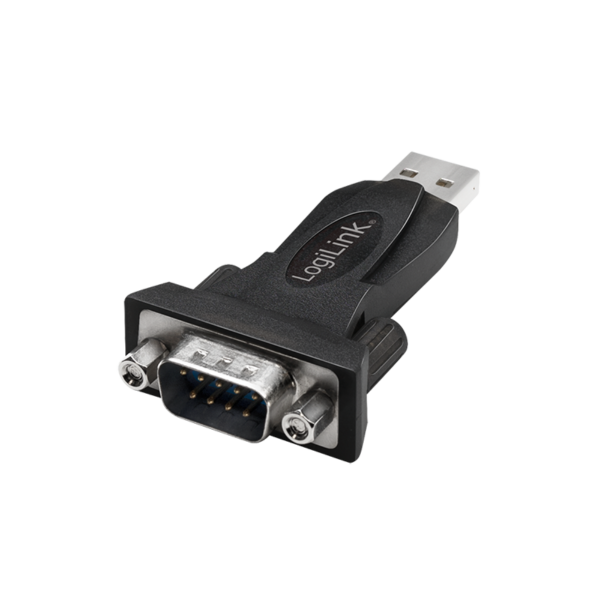 ADAPTOR USB LOGILINK, USB 2.0 (T) la Serial DB9M (9-pin)(RS232)(T), negru, „AU0002F”