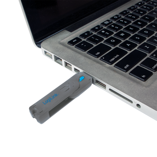 PORT Blocker LOGILINK, USB-A, 1buc. contine 1 cheie + 4 incuietori, „incuietori de USB”, blue, „AU0043”