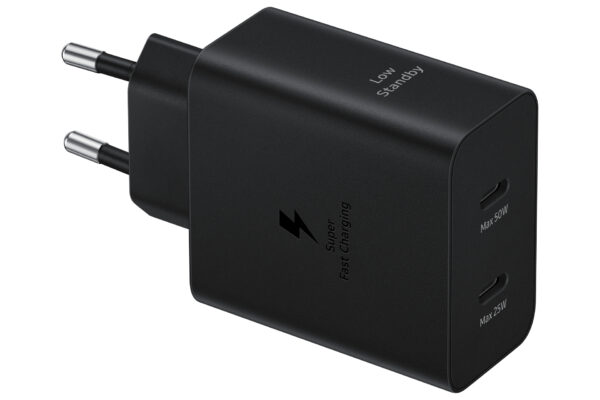 Incarcator de retea EP-T5020XBEGEU 2x USB Type-C + Cablu USB Type-C la USB Type-C Fast Charger 50W Negru „EP-T5020XBEGEU” (timbru verde 0.18 lei)