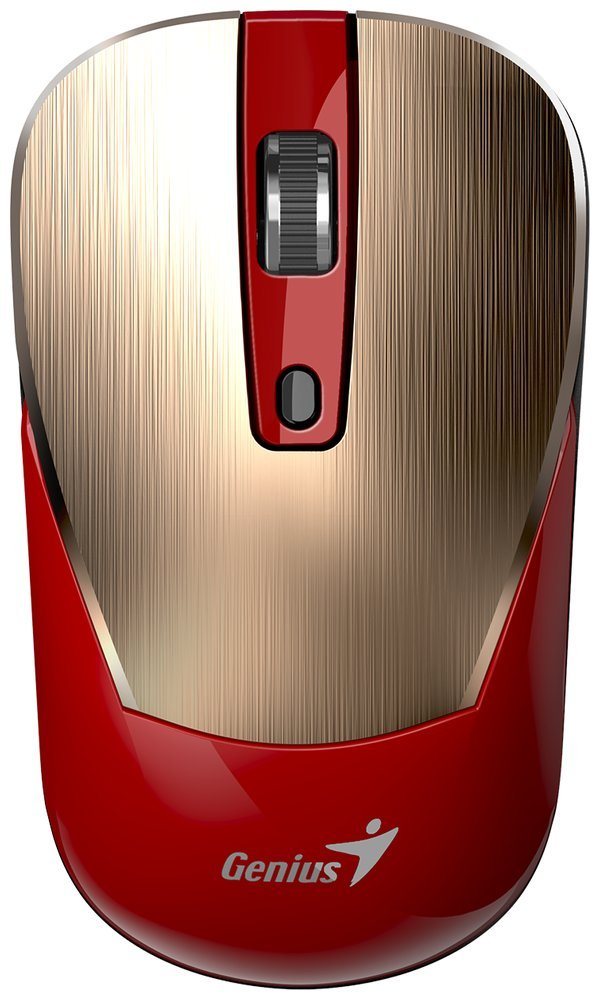 MOUSE Genius „NX-7125xxxxxx, PC sau NB, wireless, 2.4G, BlueEye, 1200 dpi, butoane/scroll 3/1, auriu/rosu, „31030044403” (timbru verde 0.18 lei)