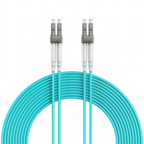 PATCH CORD Fibra Optica GEMBIRD OM4 50/125, multimode, LC/UPC-LC/UPC, LSZH, 10 m, turcoaz, „CFO-MDOM4-LC/LC-10M” (timbru verde 0.18 lei)