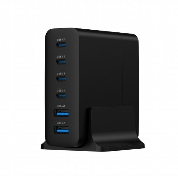 ALIMENTATOR retea 220V GEMBIRD, universal, 2 x USB-A + 4 x USB-C 3A , max. 75W PD GaN, protectie: scurtcircuit, supraincarcare, supratensiune, supraincalzire, cablu 1.5m, negru, „TA-UC-2A4C-PD75-01-BK” (timbru verde 0.03 lei)