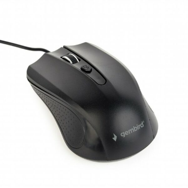 MOUSE GEMBIRD, PC sau NB, cu fir, USB, optic, 1200 dpi, butoane/scroll 4/1, cablu 1.8m, negru, „MUS-4B-01L” (timbru verde 0.18 lei)