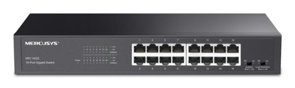 SWITCH MERCUSYS 16 porturi Gigabit, metalic „MS116GS” (timbru verde 2 lei)