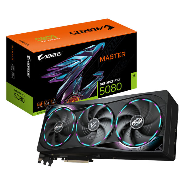 GIGABYTE AORUS GeForce RTX 5080 MASTER 16G, GDDR7, 256 bit, Negru „N5080AORUS M-16GD” 1