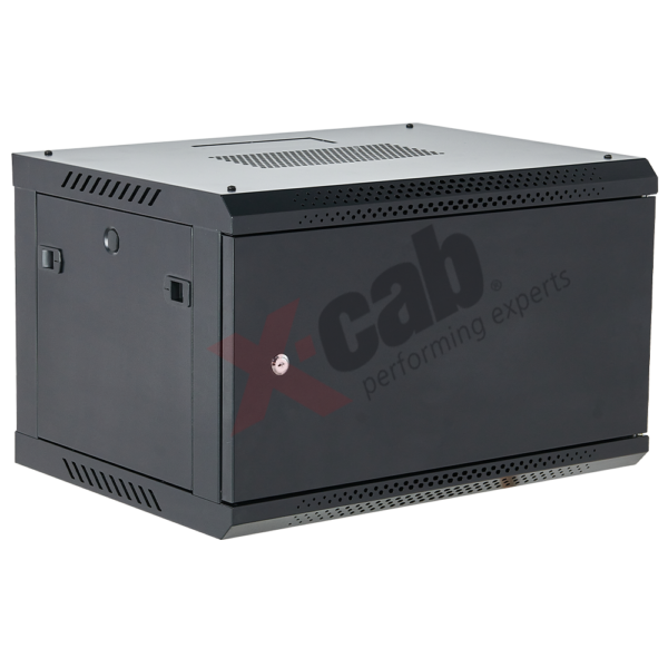 Cabinet metalic de perete 19″, tip rack wallmount, 12U 600×450 mm, Xcab M Gri „Xcab-12U45M.9004”