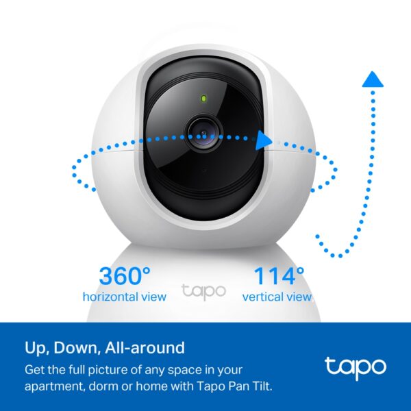CAMERA IP TP-LINK, include 2 bucati Tapo C200, wireless, cube, pt. interior, dist. IR 9 m, tip lentila fixa 4 mm, 2 Mpx, microfon, carcasa plastic, slot SD card, „Tapo C200P2” (timbru verde 0.8 lei)