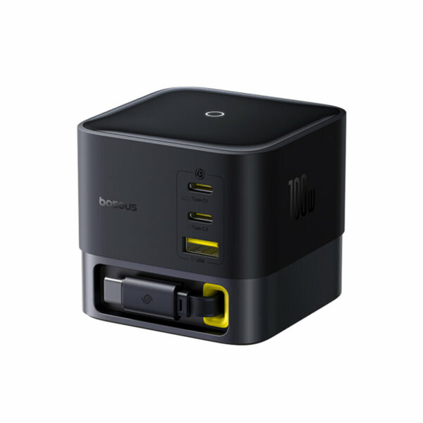 INCARCATOR retea Baseus Super GaN, Quick Charge 100W, 3 x USB Type-C, 1 x USB, negru „P10164001123-00” (timbru verde 0.18 lei) – 6932172668938
