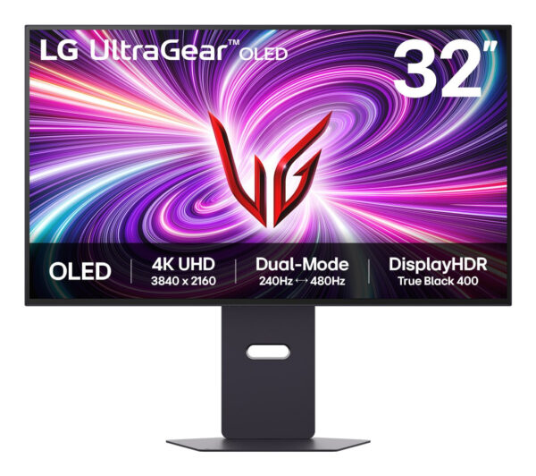 Gaming UltraGear 32GS95UV-B 31.5 inch UHD / FHD OLED 0.03 ms Dual mode 240 Hz / 480 Hz HDR FreeSync Premium Pro & G-Sync Compatible „32GS95UV-B” (timbru verde 7 lei)
