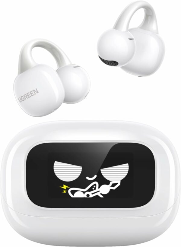 CASTI Ugreen, „WS208”, TWS, Bluetooth 5.4, ANC, HiTune ClipBuds, 30 ore durata viata baterie, ecran tactil, alb, „55136”, (timbru verde 0.18 lei)