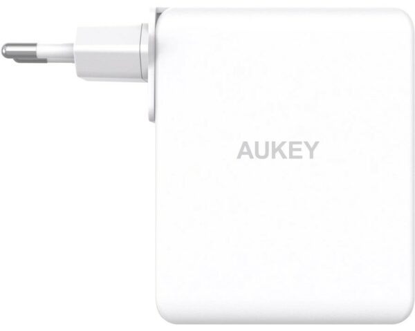 Alimentator retea Aukey, PA-B7O WH, 140W, fast charge, 2 x USB-C, 1 x USB-A, alb, „LLTSEUN1041557” (timbru verde 0.18 lei) – 689323785797