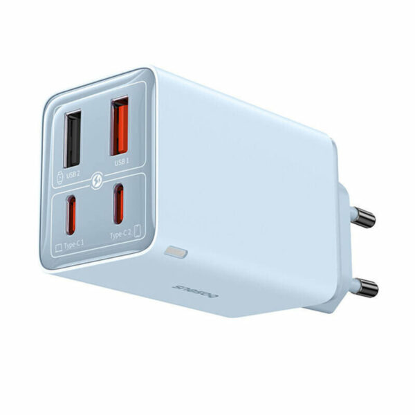 INCARCATOR retea Baseus GaN6 Pro, Quick Charge 65W, 2 x USB Type-C, 2 x USB, albastru „P10162701313-00” (timbru verde 0.18 lei) – 6932172644451