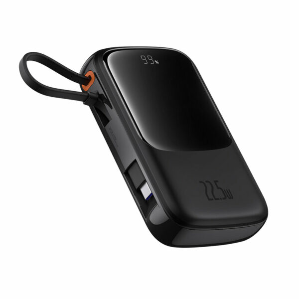 POWER BANK Baseus Qpow Pro+, display, capacitate 10000mAh, 22.5W, 1 x USB; 1 x USB Type-C, cablu integrat 1 x USB Type-C, total 5V/2.4A, negru, „P10067101113-00” (timbru verde 0.98 lei) – 6932172652463
