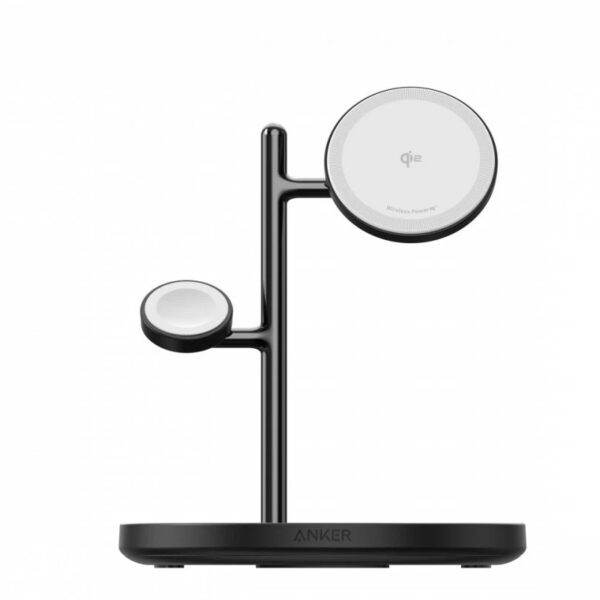 Stand incarcare wireless Anker, MagGo 3-in-1, 15W, fast charge, compatibl Apple, 1 x USB-C incarcare, negru, „B25M3312” (timbru verde 0.18 lei) – 0194644077273
