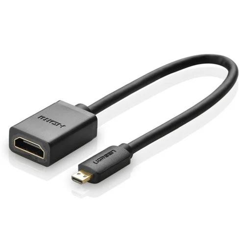 CABLU ADAPTOR video Ugreen, micro HDMI (T) la HDMI (M), rezolutie maxima 4K/60Hz, HDMI 2.0, 0.2 m, negru „20134” (timbru verde 0.80 lei) – 6957303821341