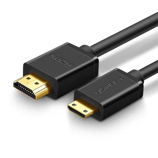 CABLU video Ugreen, „HD108” miniHDMI (T) la HDMI (T), rezolutie maxima 4K UHD (3840 x 2160) la 60 Hz, conectori auriti, 1.5m, negru „11167” (timbru verde 0.8 lei) – 6957303891672