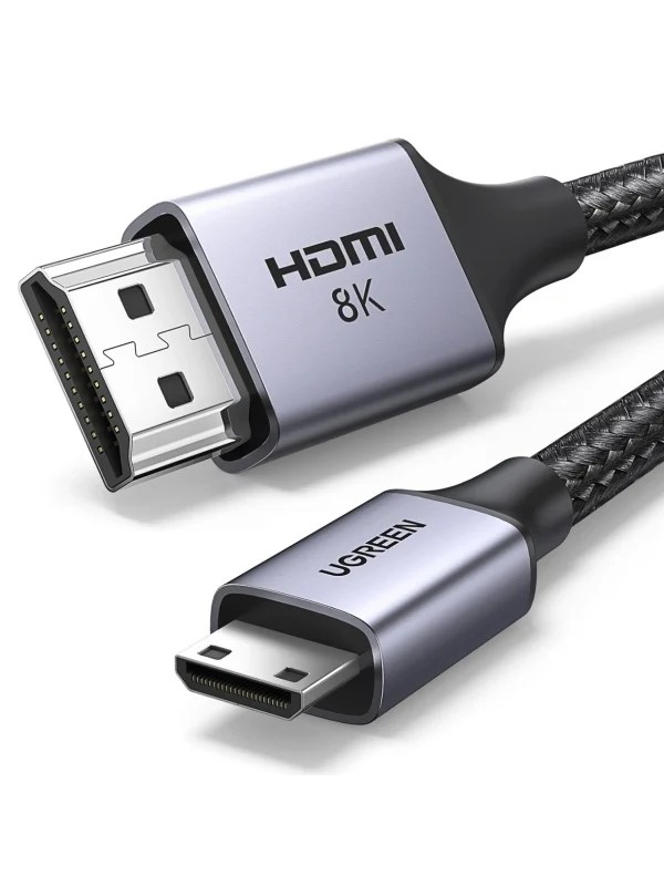 CABLU video Ugreen, „HD163” miniHDMI (T) la HDMI (T), rezolutie maxima 8K UHD 60 Hz, conectori auriti, 1m, negru „15514” (timbru verde 0.8 lei) – 6941876215140