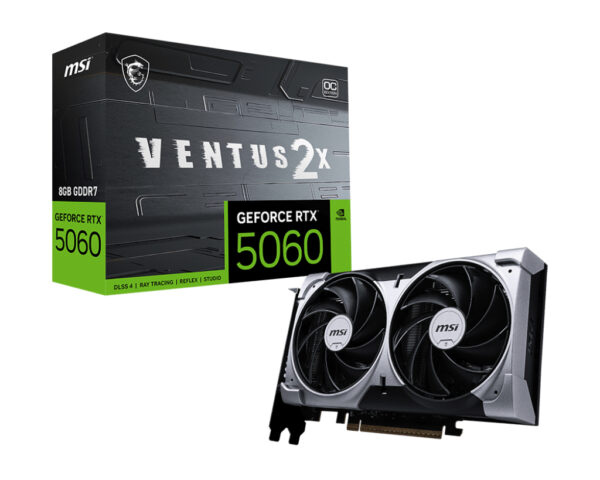 MSI GeForce RTX 5060 8GB VENTUS 2X OC VGA „GEFORCE RTX 5060 8G VENTUS 2X OC”