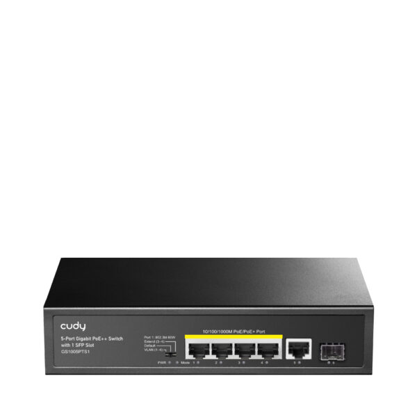 CUDY 5-Port Gigabit PoE+ Switch 1 SFP „GS1005PTS1” (timbru verde 2 lei)