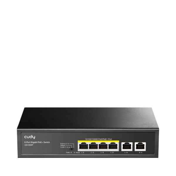 CUDY 6-Port Gigabit PoE+ Switch 65W „GS1006P” (timbru verde 2 lei)