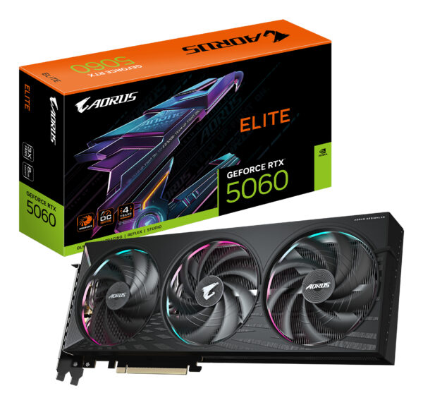 VGA GIGABYTE AORUS RTX 5060 ELITE 8GB „GV-N5060AORUS E-8GD”