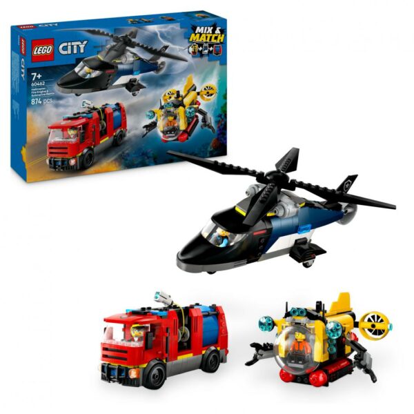 ELICOPTER, POMPIERI&SUBMARIN,LEGO 60462 „LEGO60462”