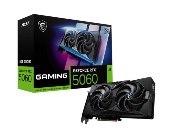 MSI Video Card NVIDIA GeForce RTX 5060 8G GAMING OC (8GB GDDR7/128bit, PCI Express Gen 5 x16 pin(uses x8), 3xDP, 1xHDMI, Recommended PSU 550W) ATX „RTX 5060 8G GAMING OC”