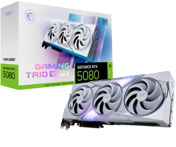 MSI GeForce RTX 5080 16GB GAMING TRIO OC WHITE VGA „RTX 5080 16G GAMING TRIO OC WHITE”