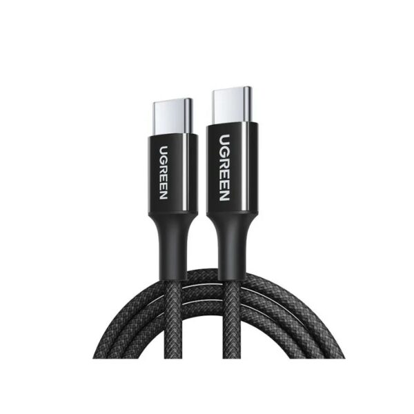 CABLU alimentare si date Ugreen, „L502”, Fast Charging Data Cable pt. smartphone, USB Type-C la USB Type-C 100W, 2m, braided, negru „65250” (timbru verde 0.08 lei)