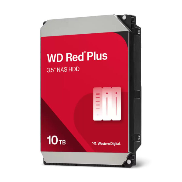 HDD NAS WD Red Plus 10TB CMR, 3.5, 512MB, 7200 RPM, SATA, TBW: 180 „WD100EFGX”