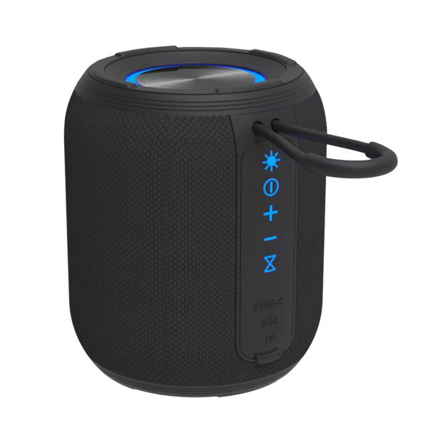 BOXA SPACER portabila bluetooth, YOUPI-BK, RMS: 6W, RGB, acumulator 1800mAh, timp de functionare pana la 5 ore, pana la 10m, AUX, FM radio, microSD, incarcare USB Type-C, IPX5, BLACK, „SPBS-YOUPI-BK” (timbru verde 0.18 lei)