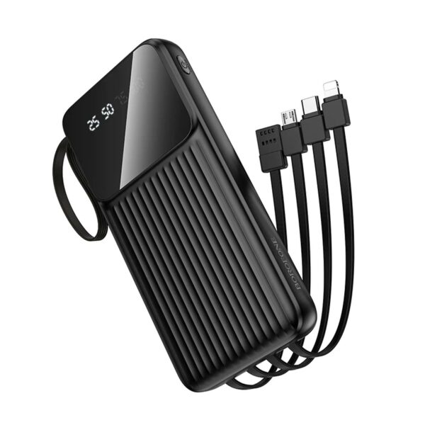 POWER BANK Borofone „BJ76”, 10000mAh, 15W, 2 x USB; 1 x USB Type-C, include cablu : USB Type-C, Iphone Lightning, microUSB si USB-A total 5V/2A, negru „6941991120046” (timbru verde 0.98 lei)