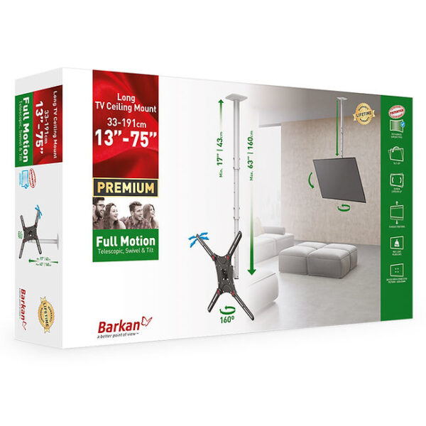 Suport TV tavan Barkan 13-86″ 56kg ng „4500L”