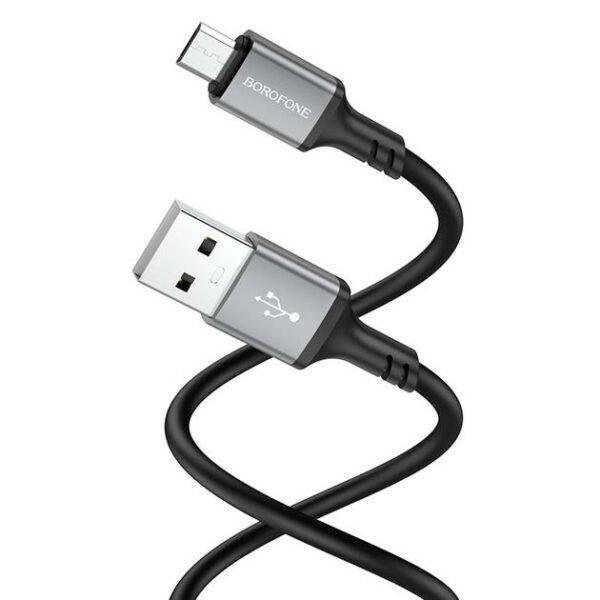 CABLU alimentare si date Borofone „BX83”, Charging Data Cable pt. smartphone, USB la microUSB, 2.4A, 1m, negru „6974443386387” (timbru verde 0.18 lei)