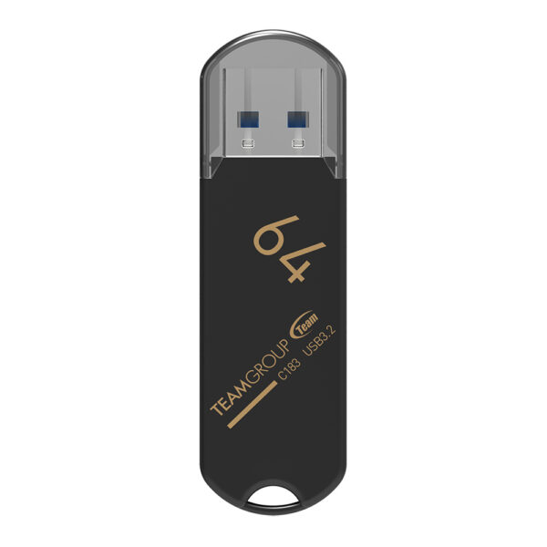 MEMORIE USB 3.2 TEAMGROUP C183, 64 GB, plastic, negru „TC183364GB01” (timbru verde 0.03 lei)