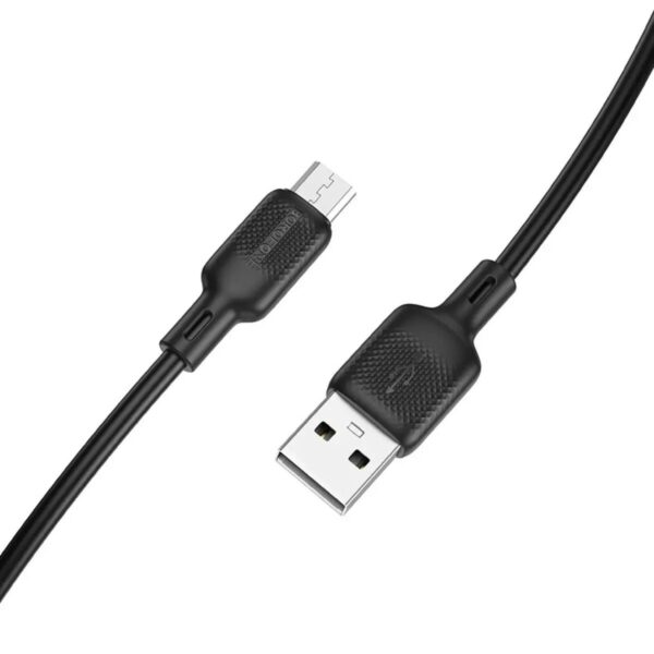 CABLU alimentare si date Borofone „BX113”, Charging Data Cable pt. smartphone, USB la microUSB, 2.4A, 1m, negru „6941991115417” (timbru verde 0.18 lei)