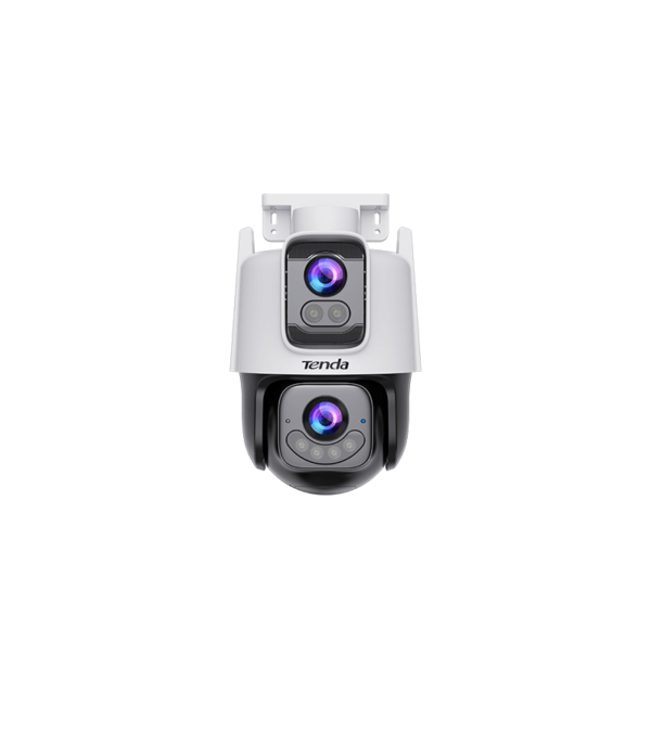 CAMERA IP Tenda, cube, wireless Wi-Fi 6 + 1 x RJ-45, pt. exterior, dual-lens full color night vision, dist. IR 30m, 2 x 3 Mpx rezolutie 2K, microfon, difuzor, carcasa plastic, slot SD card, „RH9-WCA” (timbru verde 0.8 lei)