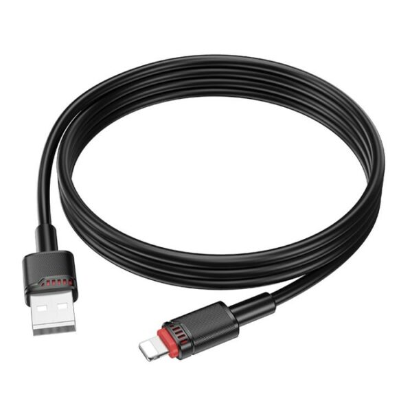 CABLU alimentare si date Borofone „BX110”, Fast Charging Data Cable pt. smartphone, USB la Iphone Lightning, 2.4A, 1m, negru „6941991120701” (timbru verde 0.18 lei)