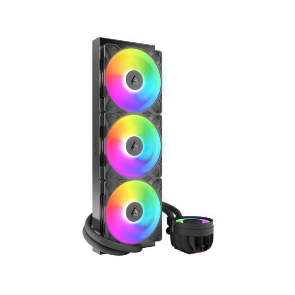 COOLER Arctic „Liquid Freezer III Pro 420 A-RGB”, skt. LGA1851, LGA 1700, AM4, AM5, racire cu lichid, 3 x 140mm P14 Pro ARGB, 800 – 2800 RPM, ARGB, negru „ACFRE00185A” (timbru verde 2.00 lei)