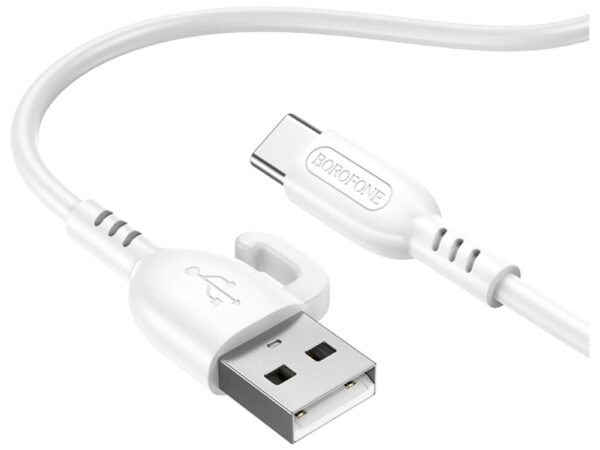 CABLU alimentare si date Borofone „BX91”, Fast Charging Data Cable pt. smartphone, USB la USB Type-C, 3A, 1m, alb „6974443389937” (timbru verde 0.18 lei)