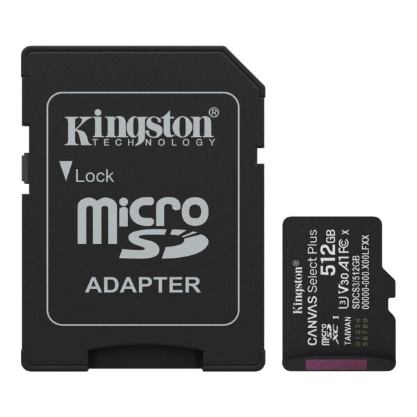 MEMORY MICRO SDXC 512GB UHS-I/W/ADAPTER SDCS3/512GB KINGSTON „SDCS3/512GB” (timbru verde 0.03 lei)