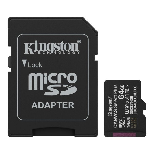 MEMORY MICRO SDXC 64GB UHS-I/W/ADAPTER SDCS3/64GB KINGSTON „SDCS3/64GB” (timbru verde 0.03 lei)