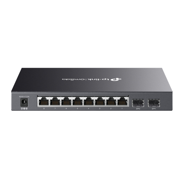 SWITCH TP-LINK 8 porturi Gigabit, 8 x POE+ 58W total power, 2 x SFP, carcasa metal „SG2210P” (timbru verde 2 lei)