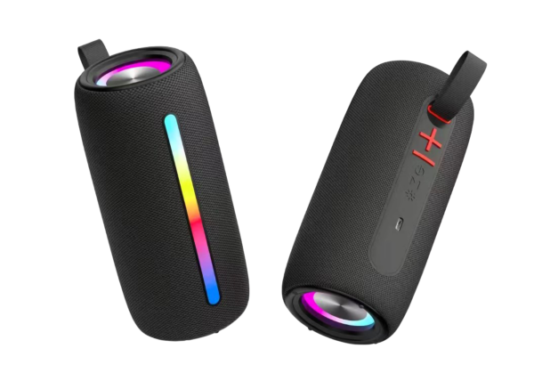 BOXA SPACER portabila bluetooth, ROCKER-BK, RMS: 10W (5W x 2), RGB, acumulator 1800mAh, timp de functionare pana la 5 ore, pana la 10m, AUX, FM radio, microSD, USB, incarcare USB Type-C, BLACK, „SPBS-ROCKER-BK” (timbru verde 0.18 lei)