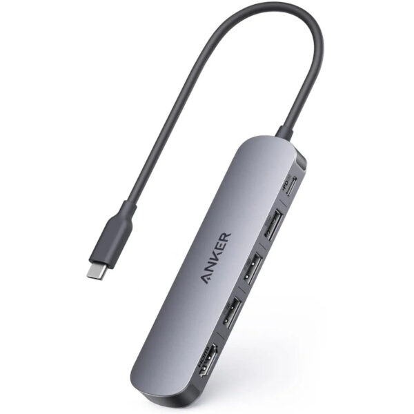 DOCKING Station Anker 5-in-1, porturi: 1 x USB-C, 3 x USB-A, 1 x HDMI 4K @30Hz, PD 90W, conectare prin USB-C, gri, #A8357HA0″ (timbru verde 0.18 lei – 0194644289133