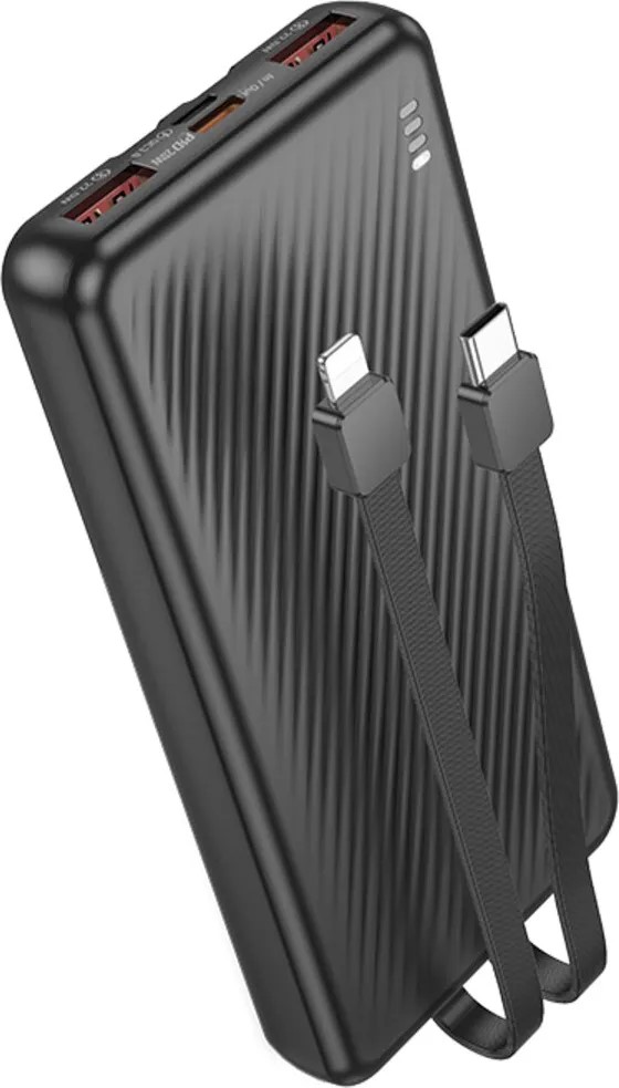 POWER BANK Borofone „BJ57”, 10000mAh, 22.5W, 2 x USB; 1 x USB Type-C, 1 x Micro USB, total 2A, negru „6941991111846” (timbru verde 0.98 lei)
