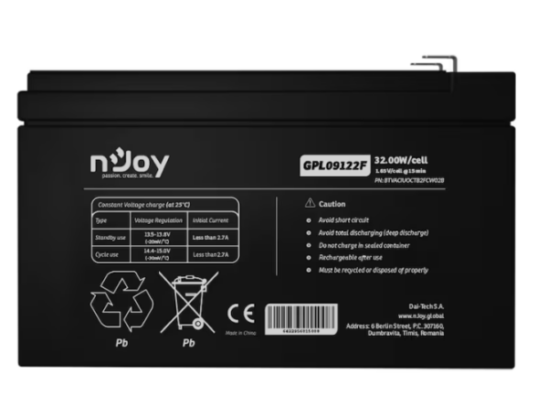 ACUMULATOR NJOY GPL09122F 12V „BTVACIUOCTB2FCW02B” (timbru verde 0.5 lei)
