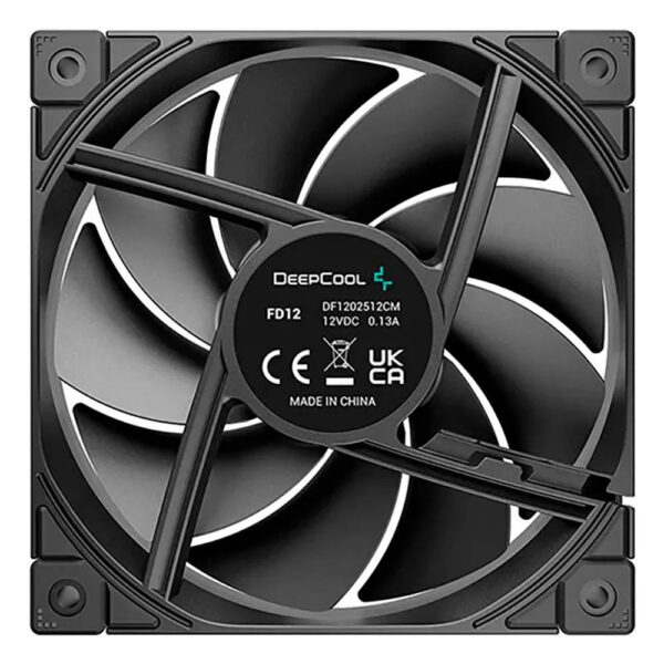 Ventilator DeepCool „FD12”, 120mm, 400-2050 RPM, FDB, 64.2 cfm, 4pin PWM, negru, „R-FD12-BKNPN1-G” (timbru verde 0.18lei) – 6933412710912
