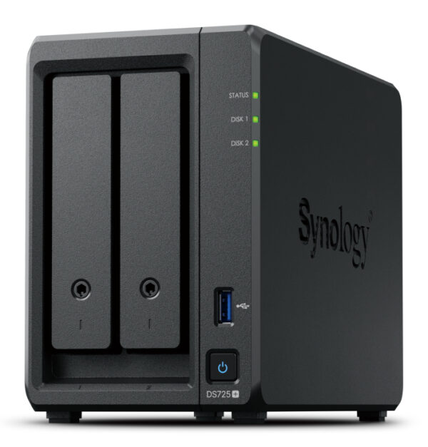 SYNOLOGY DS725+ 2-Bay Diskstation AMD Ryzen Embedded R1600 4GB DDR4 ECC SODIMM „DS725+” (timbru verde 11 lei)