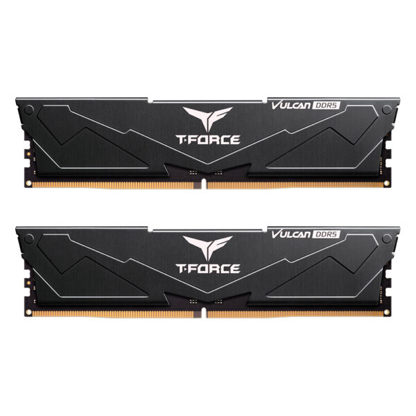 MEMORIE DDR TEAMGROUP T-FORCE VULCAN DDR5 Gaming 64GB frecventa 6000 Mhz (kit 2 x 32GB) CL38, radiator, retail, negru „FLBD564G6000HC38ADC01”